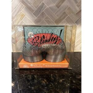 Vintage Original Metal Slinky in Display Box – Classic Toy + Book Set – Sealed